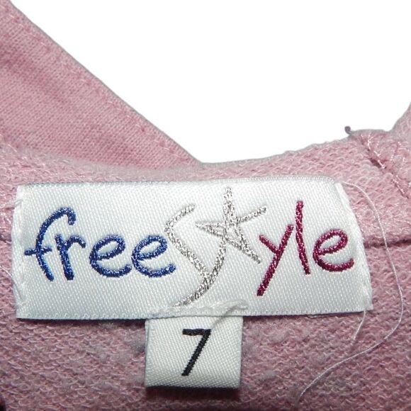 FREESTYLE girls size 7 pink girl power sequin stripe full zip thin sporty jacket - Picture 5 of 8